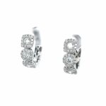 White Gold Multi-Shape Diamond Halo Hoop Earring