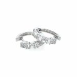 White Gold Diamond Huggie Hoop Earrings