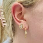 Yellow Gold Diamond Square Dangle Earrings