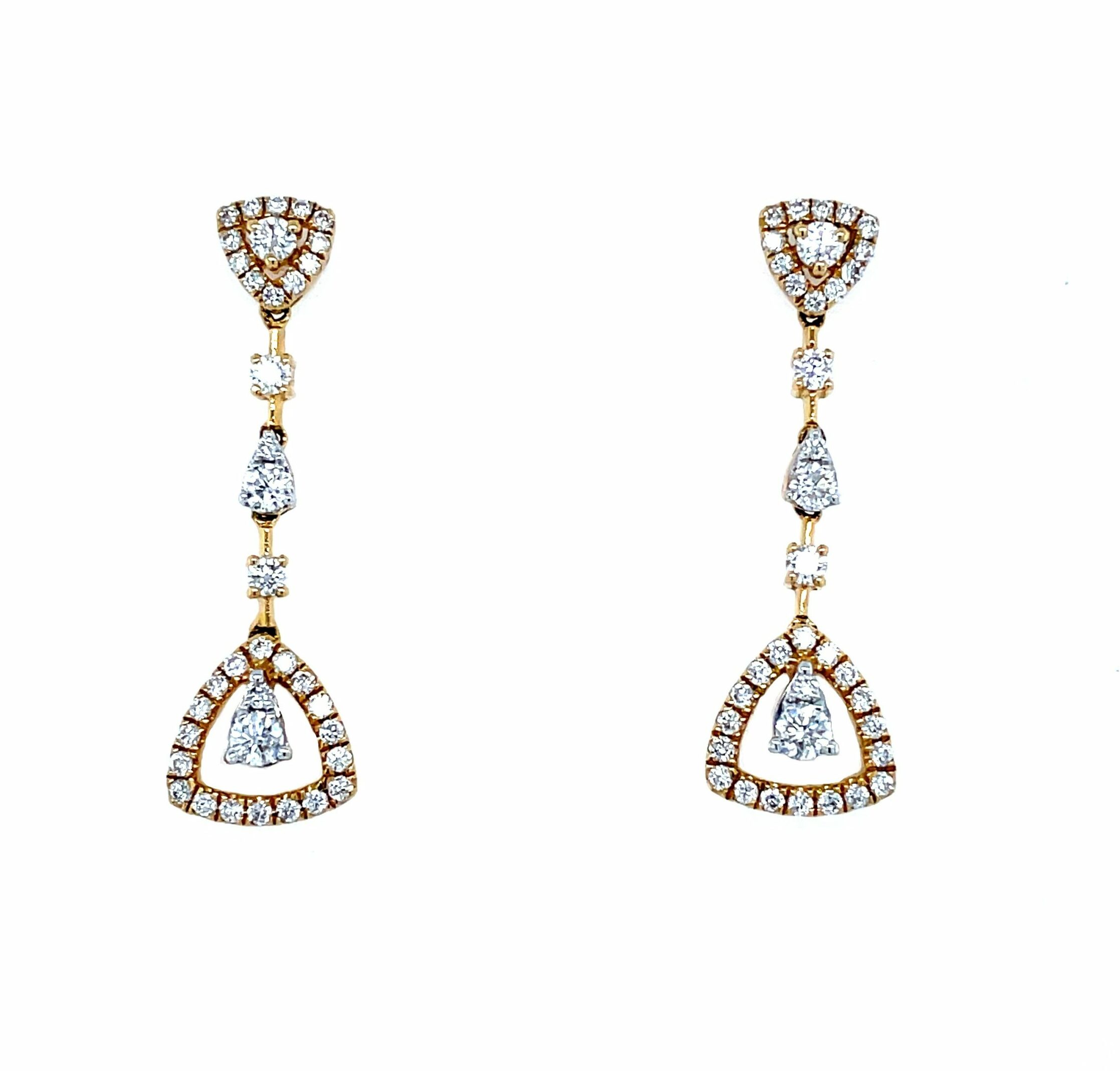 Yellow Gold Diamond Drop Earrings