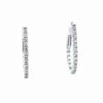 White Gold Diamond In-and-Out Hoop Earrings