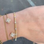 Yellow Gold Diamond Open Bangle Bracelet