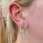 White Gold Diamond Paperclip Drop Necklace