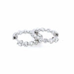 White Gold Diamond In-and-Out Bead Set Hoop Earrings