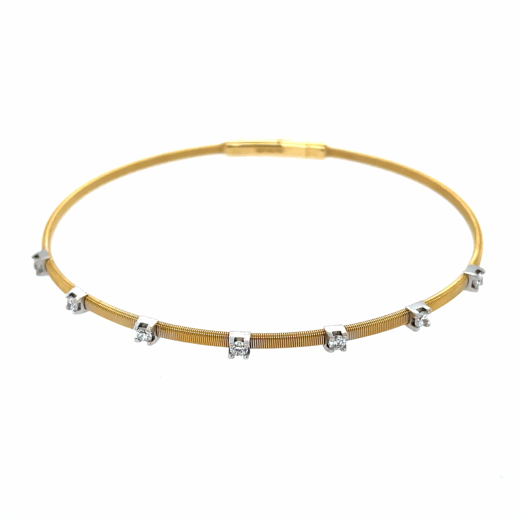 Yellow Gold Diamond Flex Bangle Bracelet