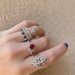 White Gold Sapphire and Diamond Band