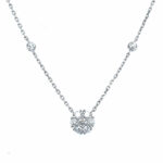 White Gold Diamond Cluster and Station Necklace