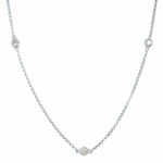White Gold Diamond Station Necklace