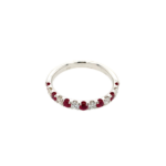 White Gold Ruby and Diamond Band