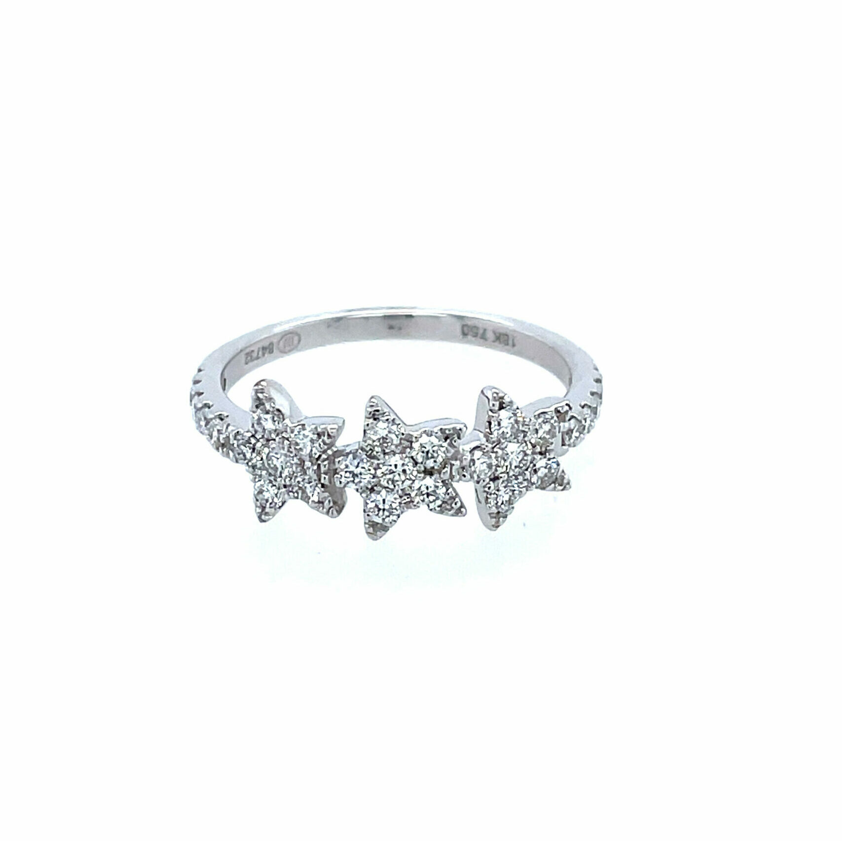 White Gold Diamond Star Ring