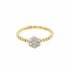 Yellow Gold Diamond Flower Ring