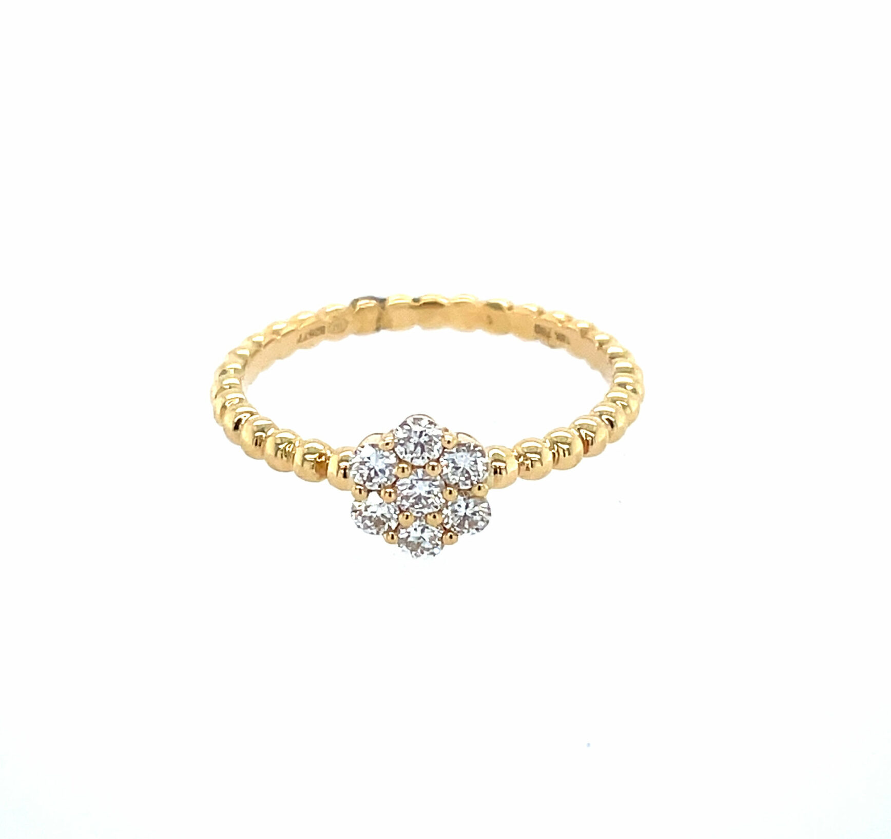 Yellow Gold Diamond Flower Ring