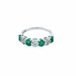 White Gold Emerald and Diamond Band