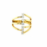 Yellow Gold Diamond Stacked Bypass Ring