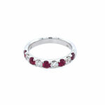 White Gold Ruby and Diamond Band