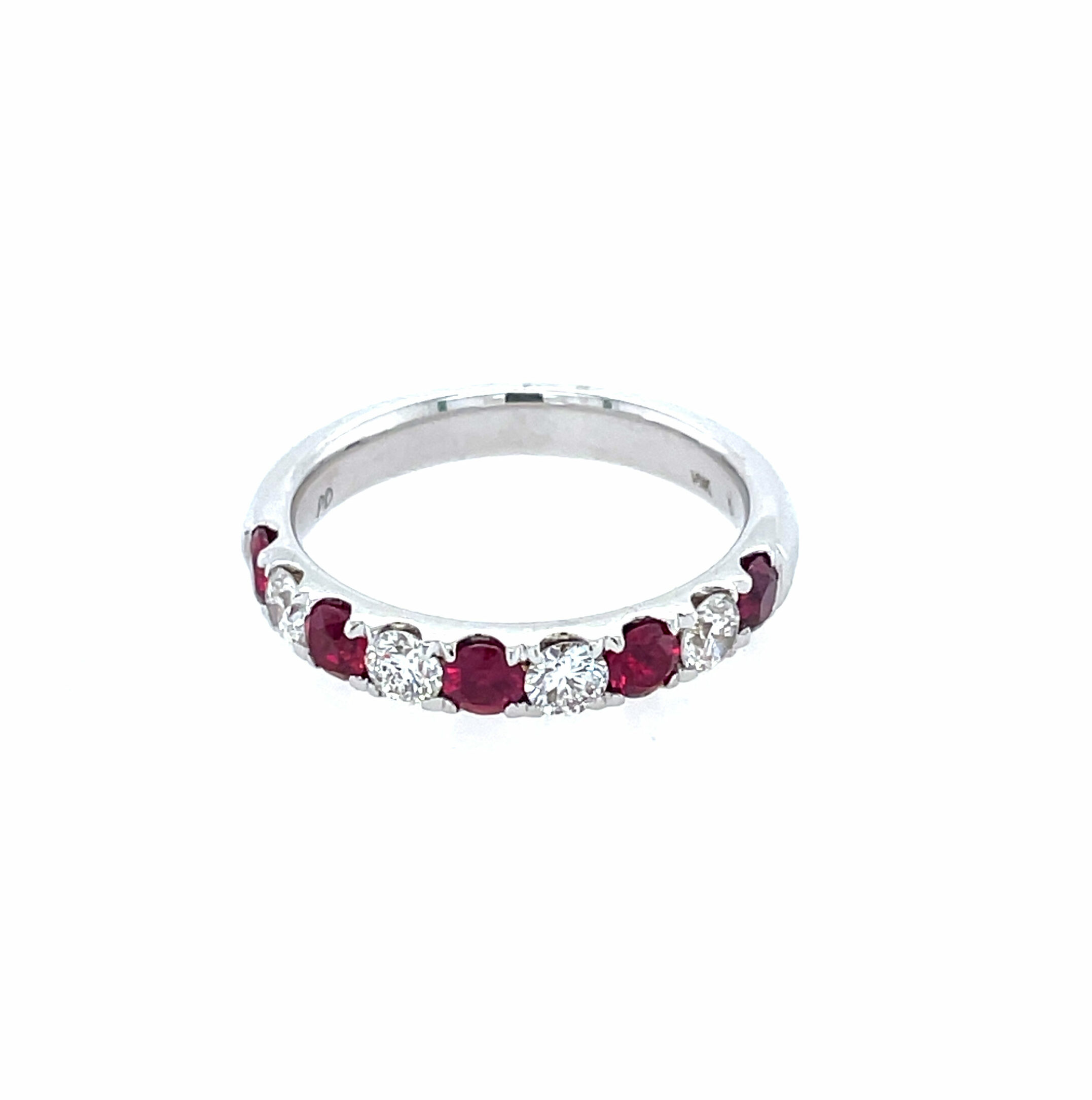 White Gold Ruby and Diamond Band
