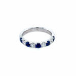 White Gold Sapphire and Diamond Band