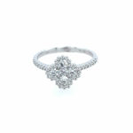 White Gold Quatrefoil Diamond Ring