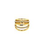 Yellow Gold Stacked Diamond Ring