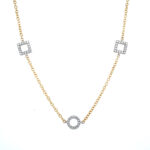 Yellow and White Gold Multi-Shape Diamond Necklace