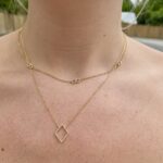 Yellow Gold Diamond Link Station Necklace