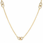 Yellow Gold Diamond Link Station Necklace