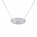 White Gold Diamond Antique Inspired Necklace