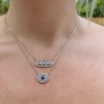 White Gold Diamond Antique Inspired Necklace