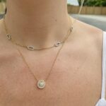 Yellow Gold Round Diamond Necklace