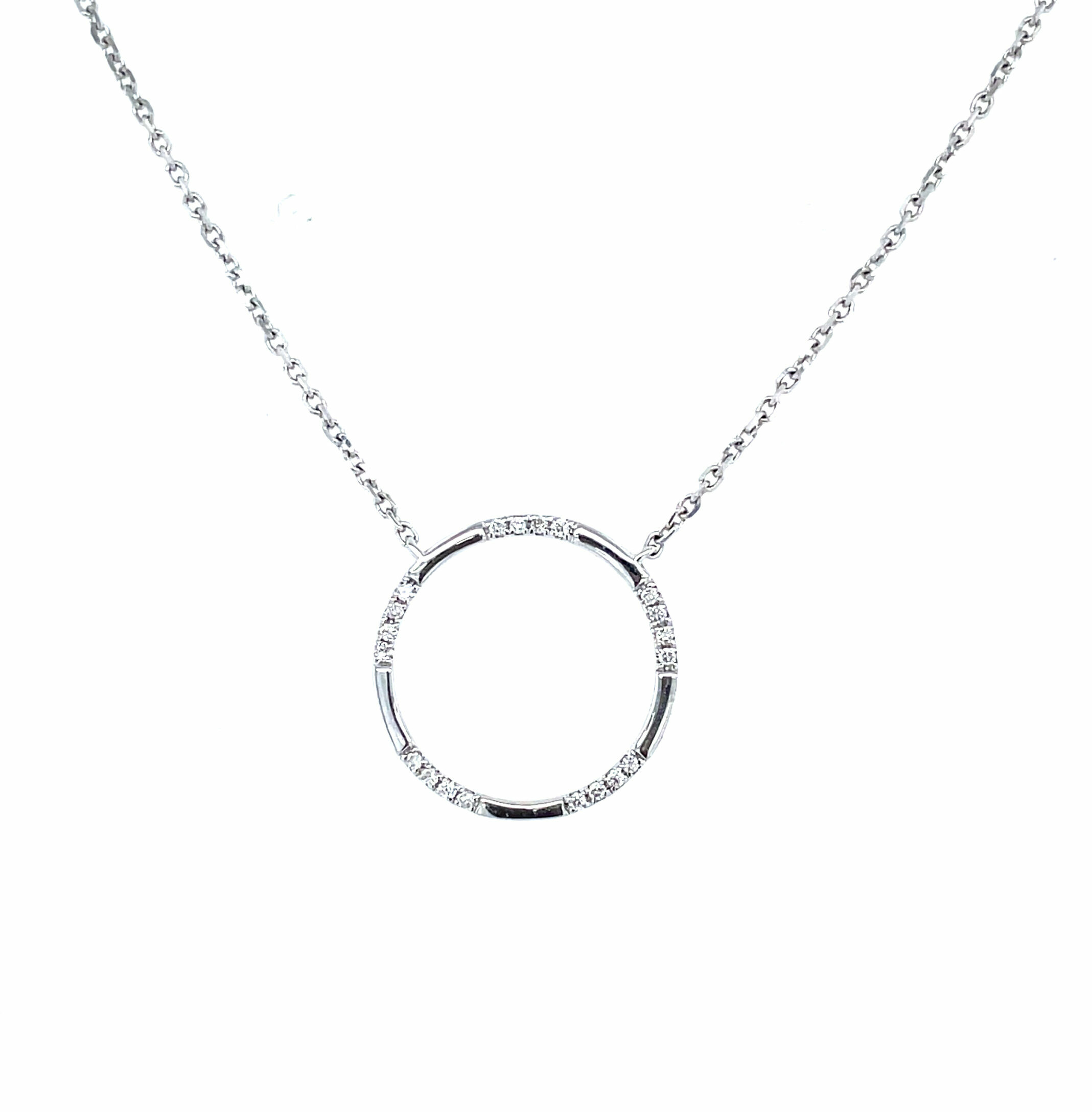 White Gold Diamond Circle Necklace