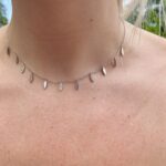 White Gold Diamond Drop Station Necklace