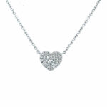 White Gold Cluster Heart Necklace