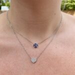 White Gold Cluster Heart Necklace
