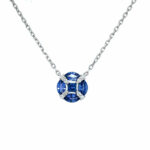 White Gold Sapphire and Diamond Necklace