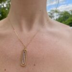 Yellow and White Gold Diamond Rope Twist Pendant Necklace