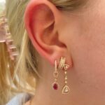 Rose Gold Ruby and Diamond Drop Earrings