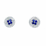 White Gold Diamond and Sapphire Stud Earrings