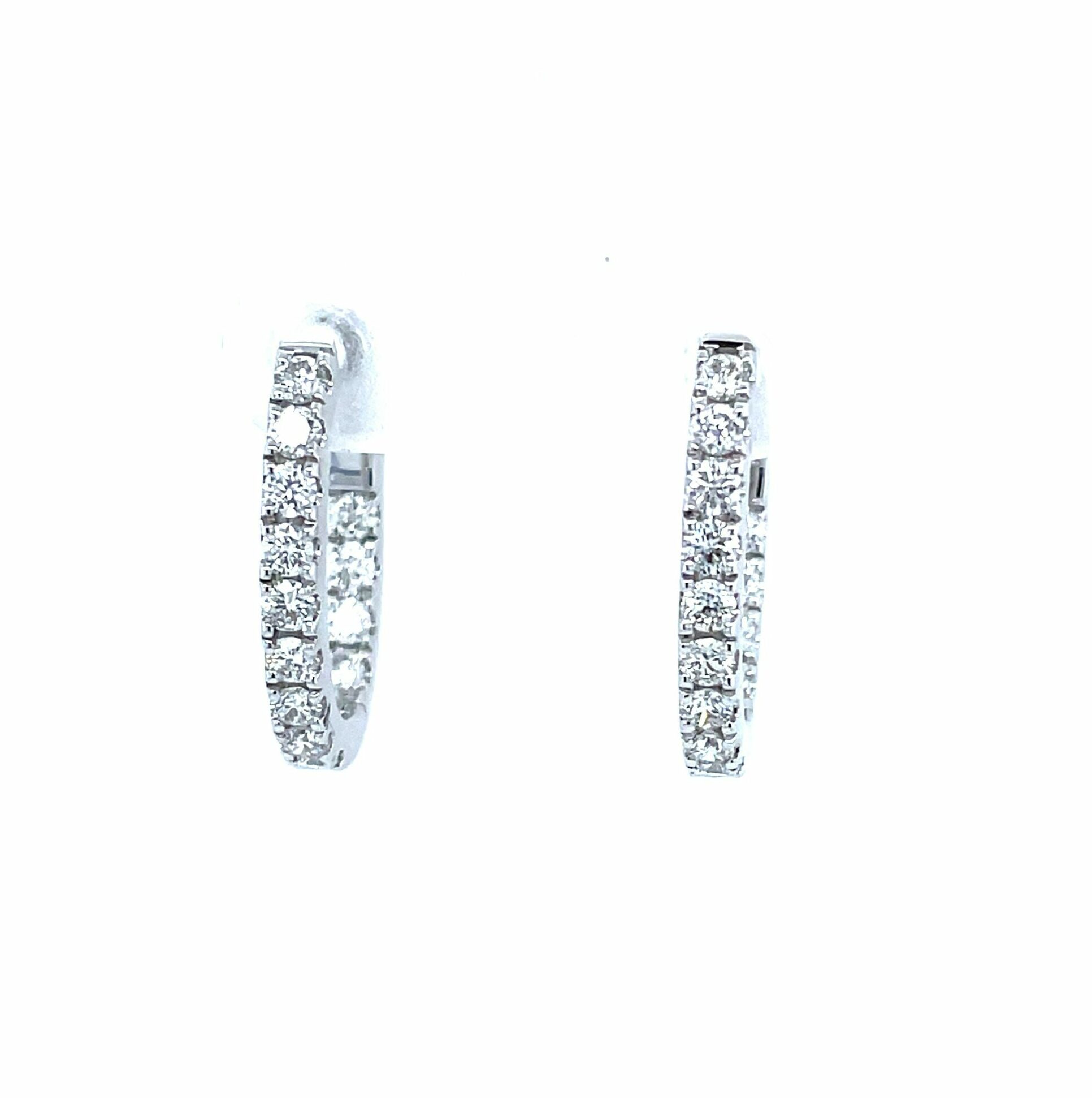 White Gold In-and-Out Diamond Hoops