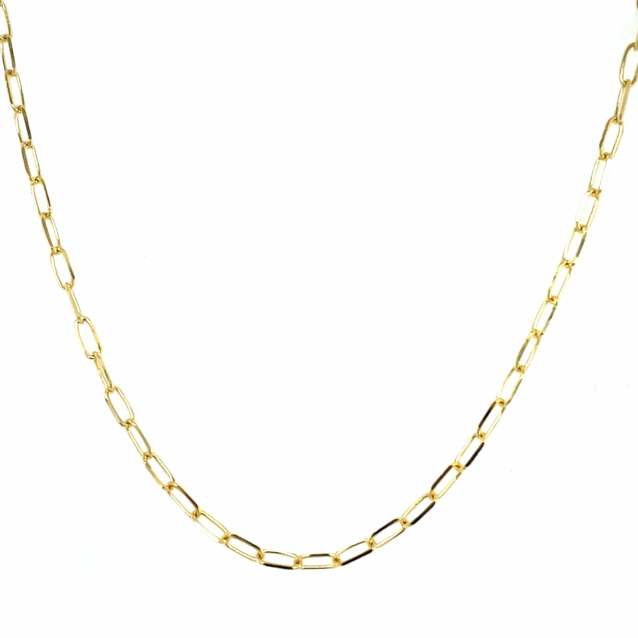 Yellow Gold Paperclip Necklace