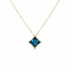 Yellow Gold London Blue Topaz Star Necklace