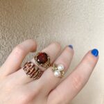 Estate: Yellow Gold Ruby and Diamond Woven Ring