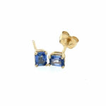 Yellow Gold Purple Sapphire Stud Earrings