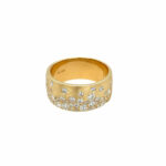 Yellow Gold Diamond Flush Set Cigar Band Ring