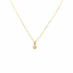 Yellow Gold Bezel Set Diamond Necklace