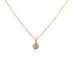 Yellow Gold Bezel Set Diamond Necklace