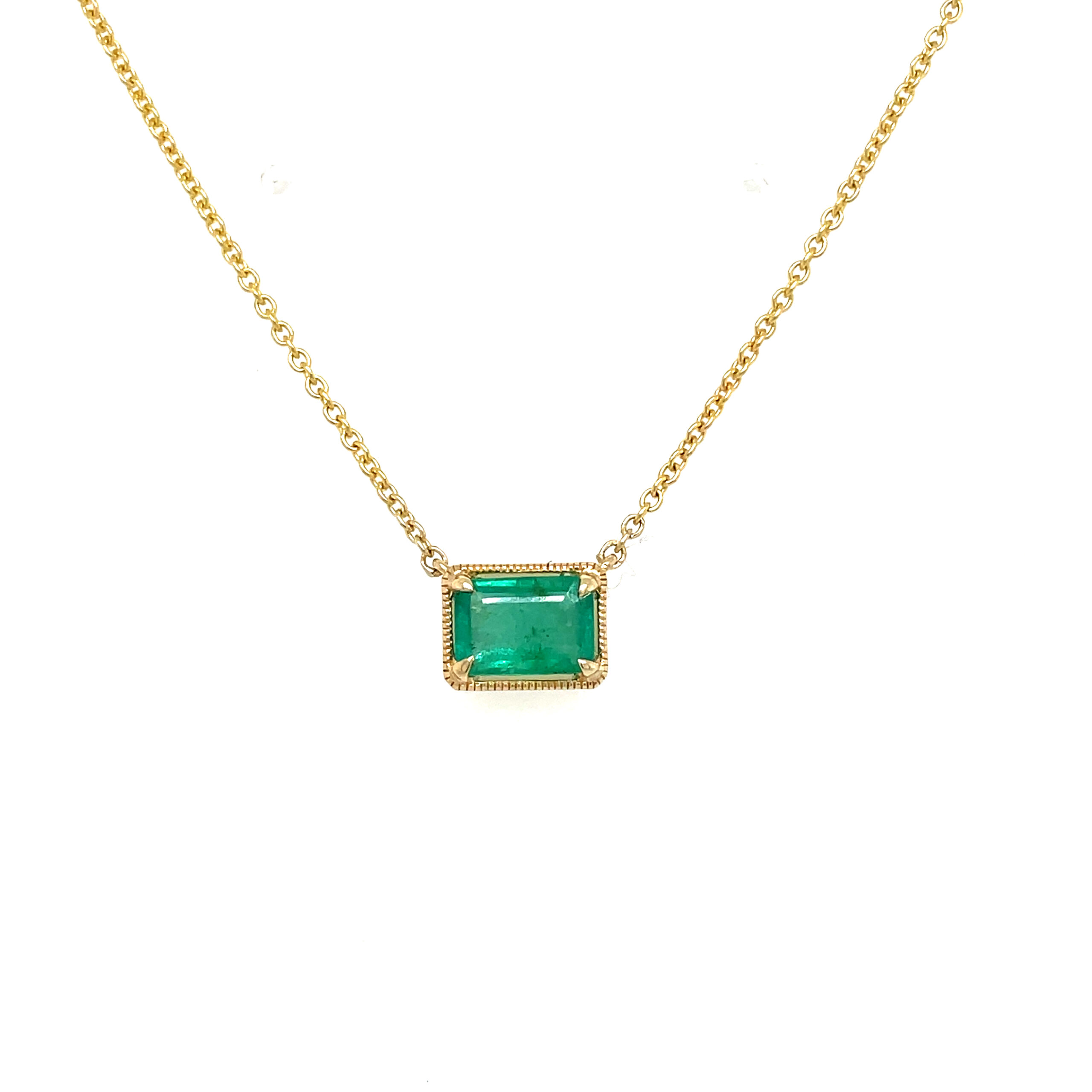 Yellow Gold Emerald Necklace