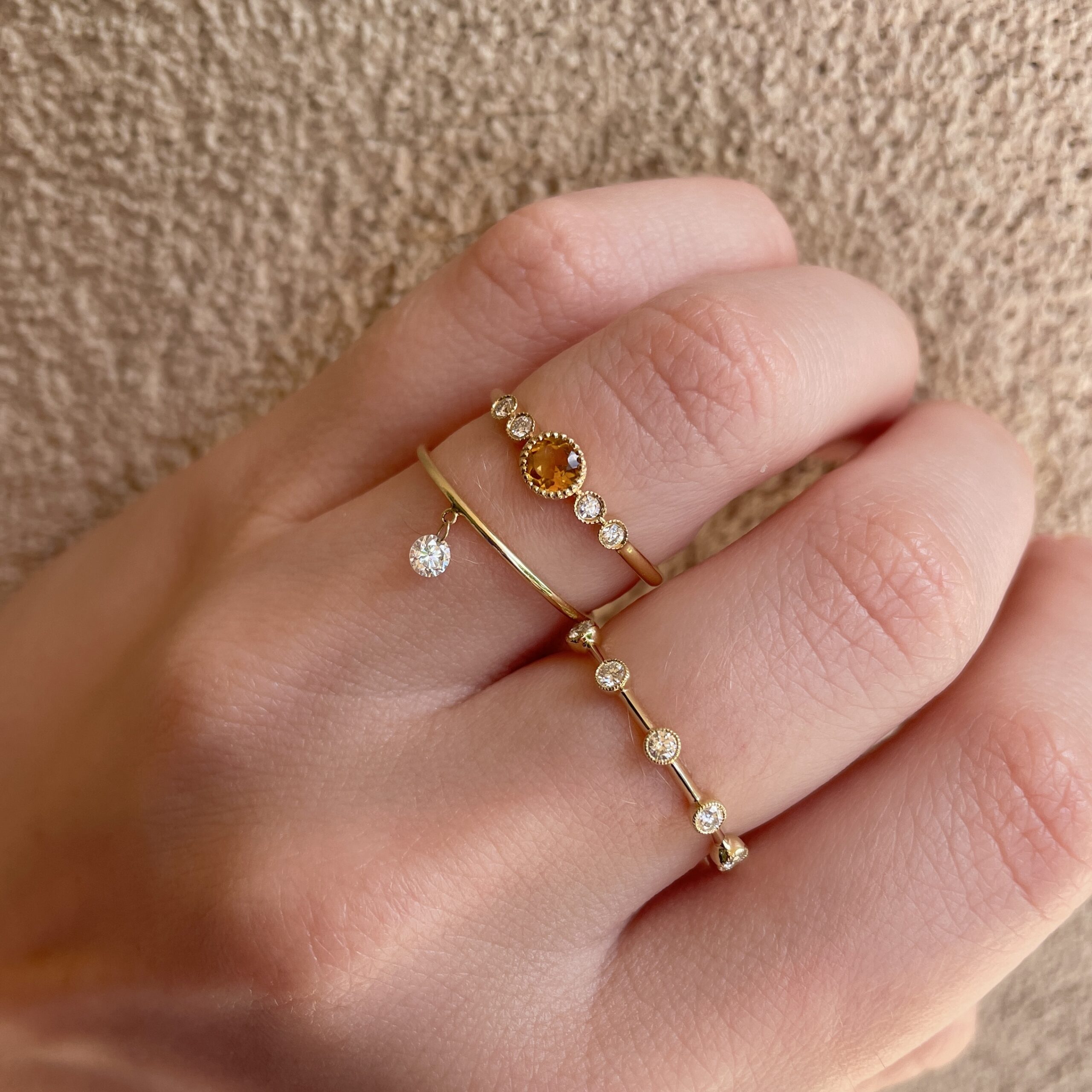 Yellow Gold Stackable Diamond Ring