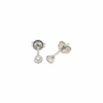 White Gold Bezel Set Diamond Stud Earrings