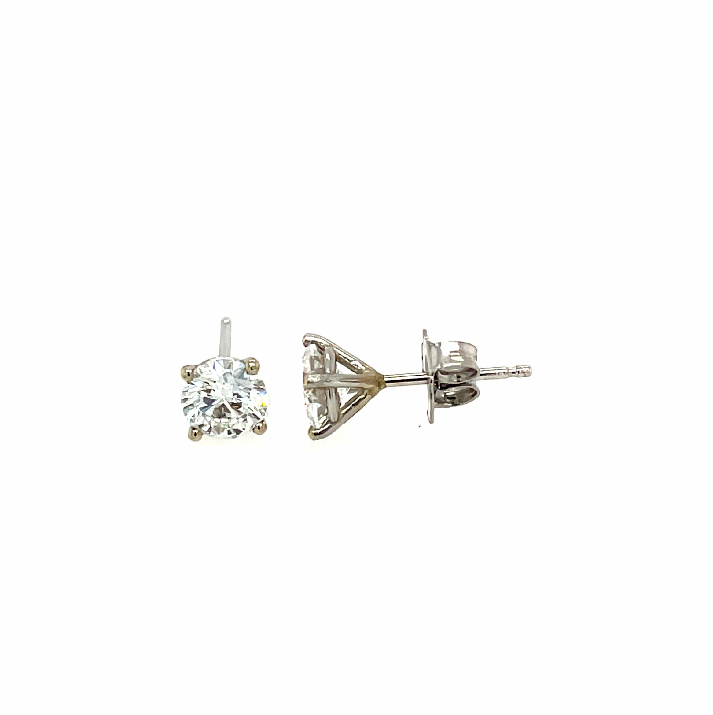 White Gold Martini Diamond Stud Earrings
