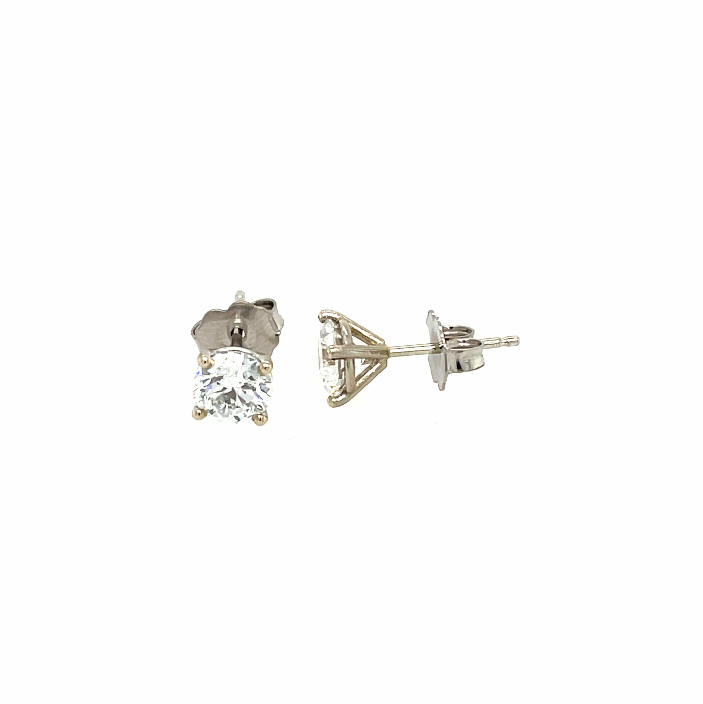 White Gold Martini Diamond Stud Earrings